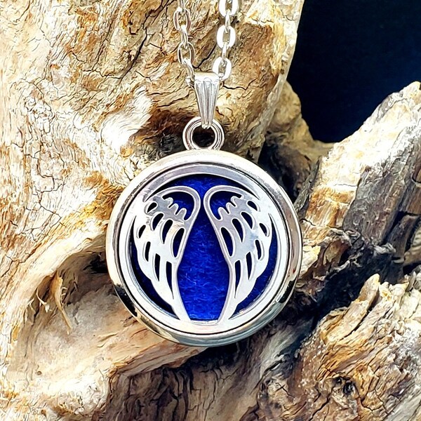 Angel Wings Diffuser Necklace - Stainless Steel, Aromatherapy, Diffuser Jewelry, Aromatherapy Locket, Diffuser Locket