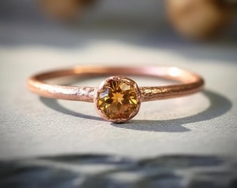 Citrine Ring | Electroformed Copper | Made to Order