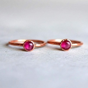 Electroformed Copper Ruby Ring, July Birthstone, Bohemian Jewelry