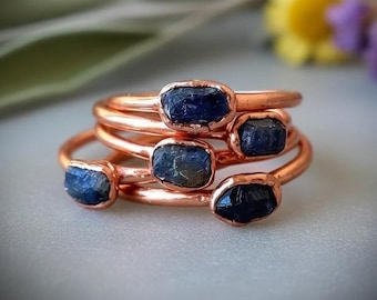 Raw Sapphire Ring | Electroformed Copper | Made to Order