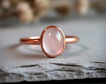 Rose Quartz Ring | Electroformed Copper | Made to Order