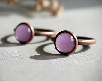 Lavender Amethyst Ring | Electroformed Copper | Made to Order