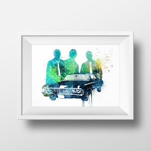 Digital Watercolor SPN Art Print, TV Series Fanart Poster, Movie Poster