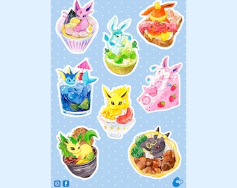 Eevolution Foodie Sticker Sheet | Cute for Planners, Bullet Journal, Water Bottle, Notebook, or Scrapbook | 4&quot;X6&quot; Sticker
