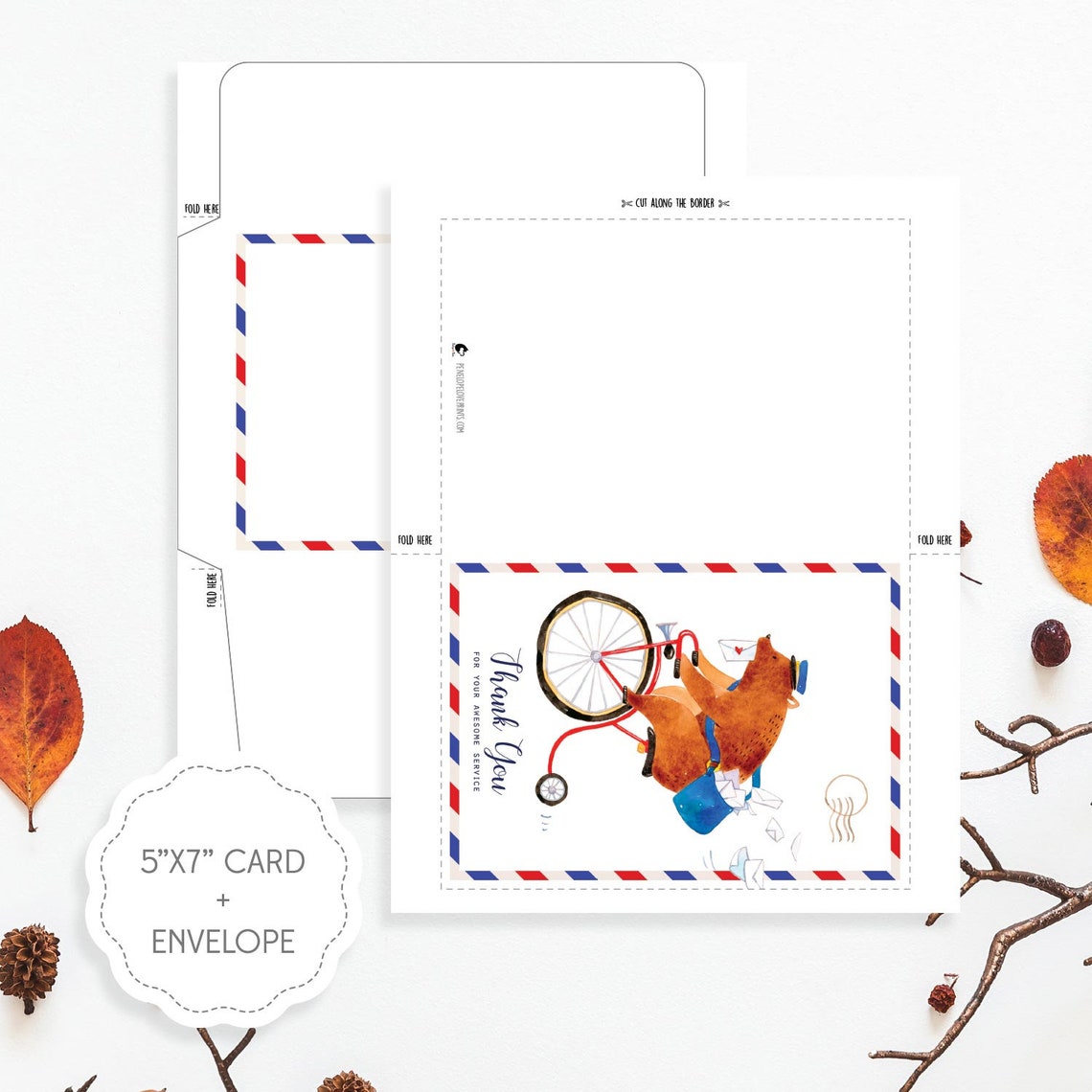 Printable Thank You Card Watercolor Mail Carrier Appreciation - Etsy