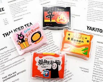 Set of 4 Instant Ramen Acrylic Clip | Snack Clip | Binder Clip | Cute Stationery