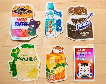 Holographic Handcut Vinyl Drink Sticker | Water Bottle Sticker, Food Sticker, Cute Stationery