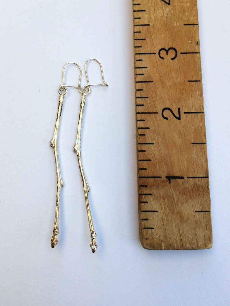 Sterling silver twig drop earringsSilver hawthorn earringssilver twighawthornsilver drop earringssilver twig earrings