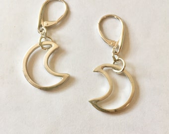 Silver moon earrings