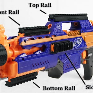 Picatinny Top/Front/Side/Bottom/Set Rails for Nerf Rapidstrike CS-18 Blaster