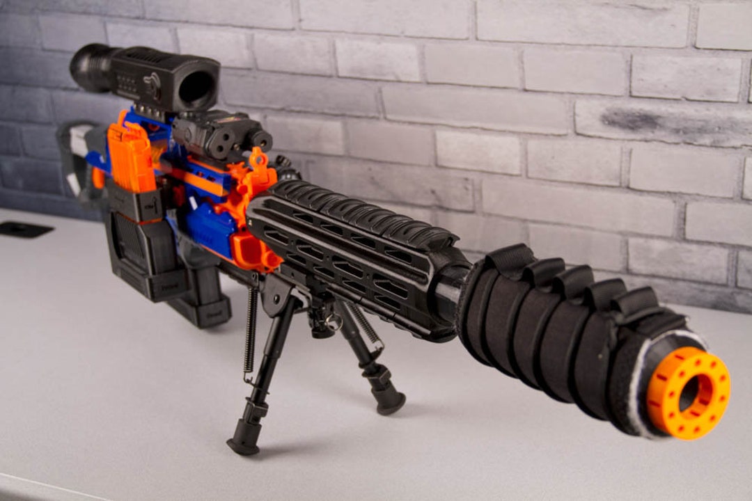 Nerf Mega Centurion Sniper Rifle Blaster Gun With Magazine - Works Great!