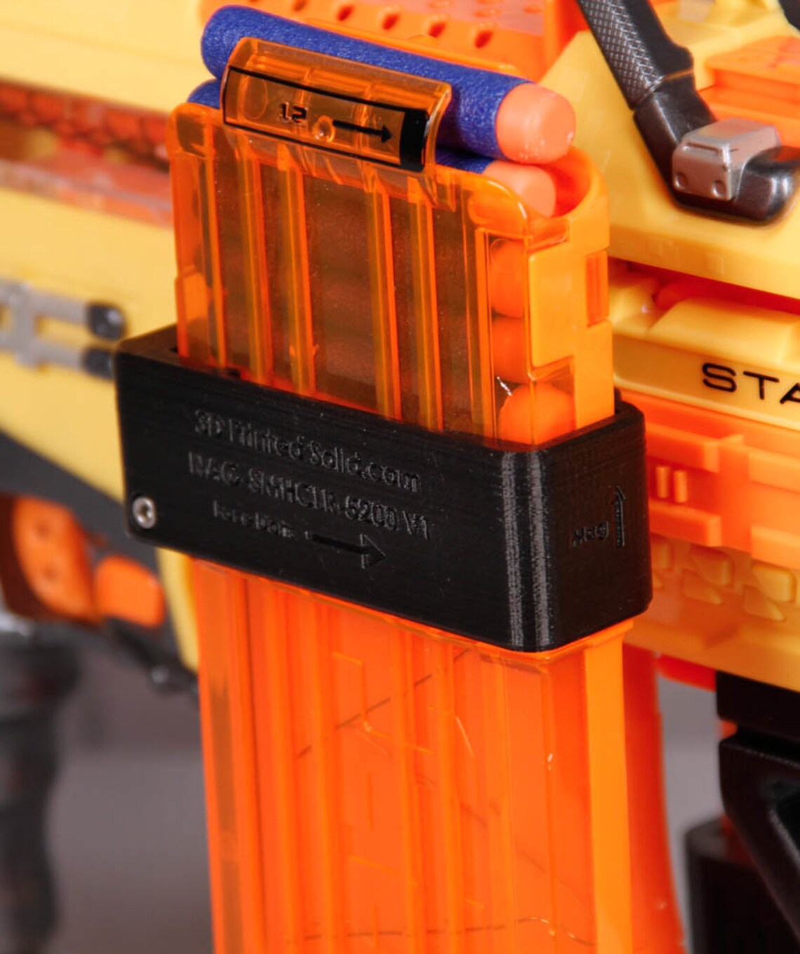 3D Printed Solid Nerf Magazine Clip Mount cam Lock Design Etsy