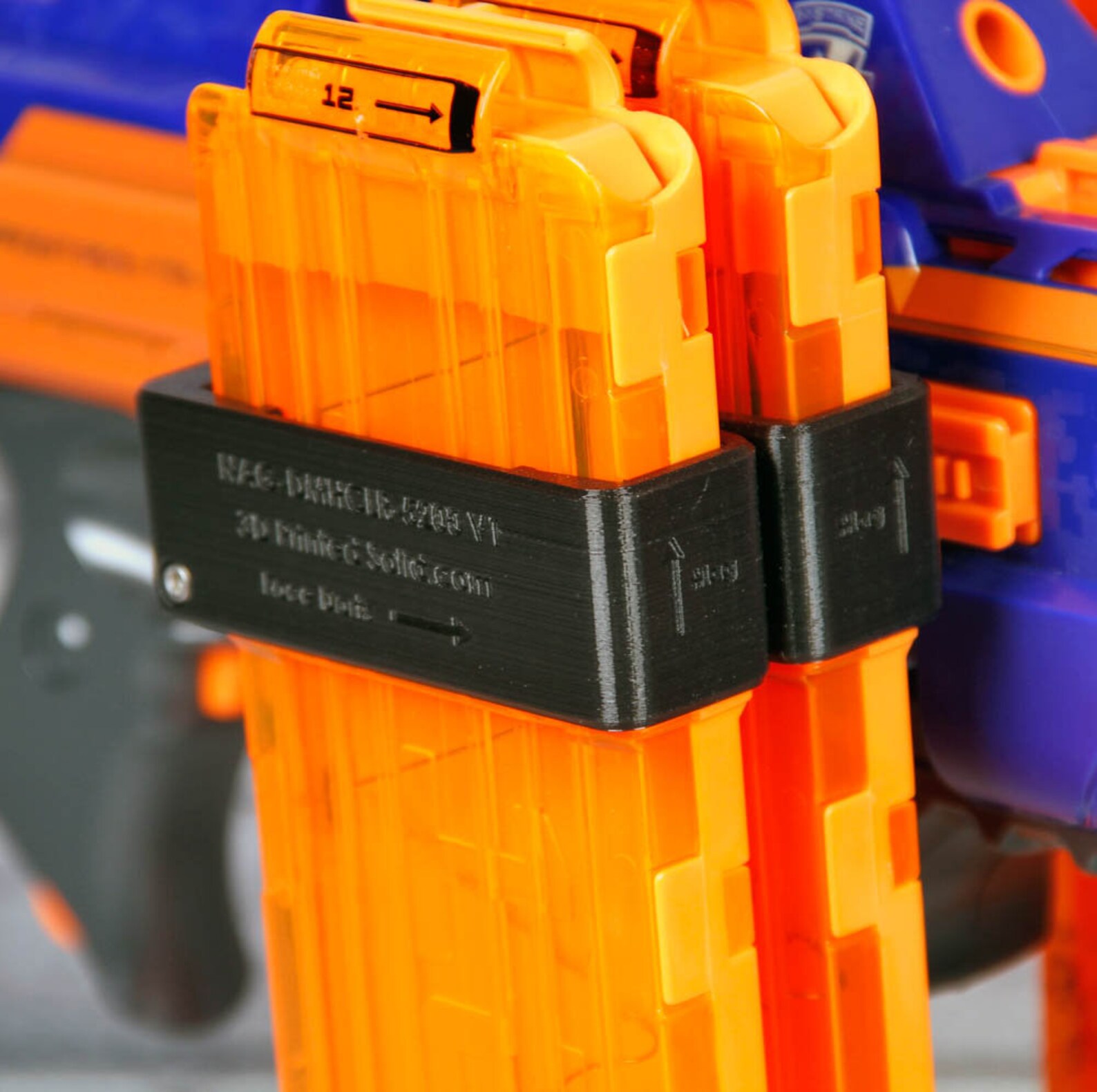 3D Printed Solid Nerf Magazine Clip Mount cam Lock Design Etsy