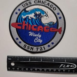 US Navy USS Chicago SSN 721 Submarine Embroidered Full Color Patch