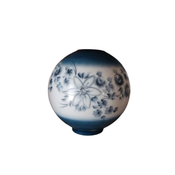 Gone With the Wind Globe Ball Glass Lamp Shade Table Lamp White blue floral