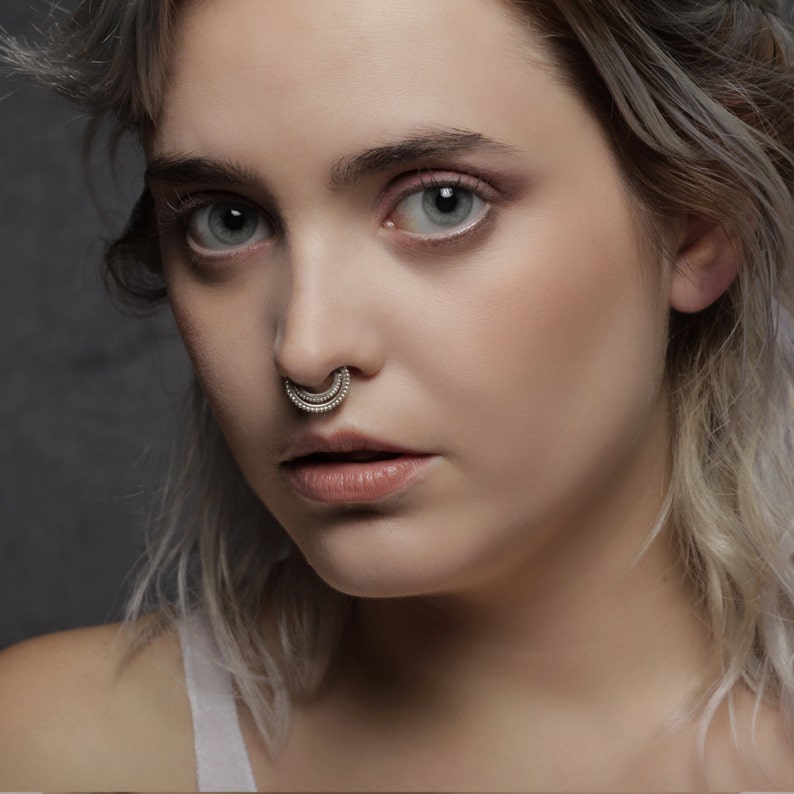16G-1,2mm Indra silver tribal Septum piercing 18G-1mm 14G-1,6mm