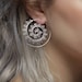 Lotus spiral tribal earrings, ethnic hoops earrings, earrings gypsy, tribal jewelry. 