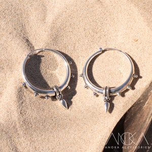 Spike large earrings - tribal hoop earrings - tribal jewelry - gypsyjewelry - indian hoop earrings