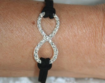 Infinity bracelet with Rhinestones