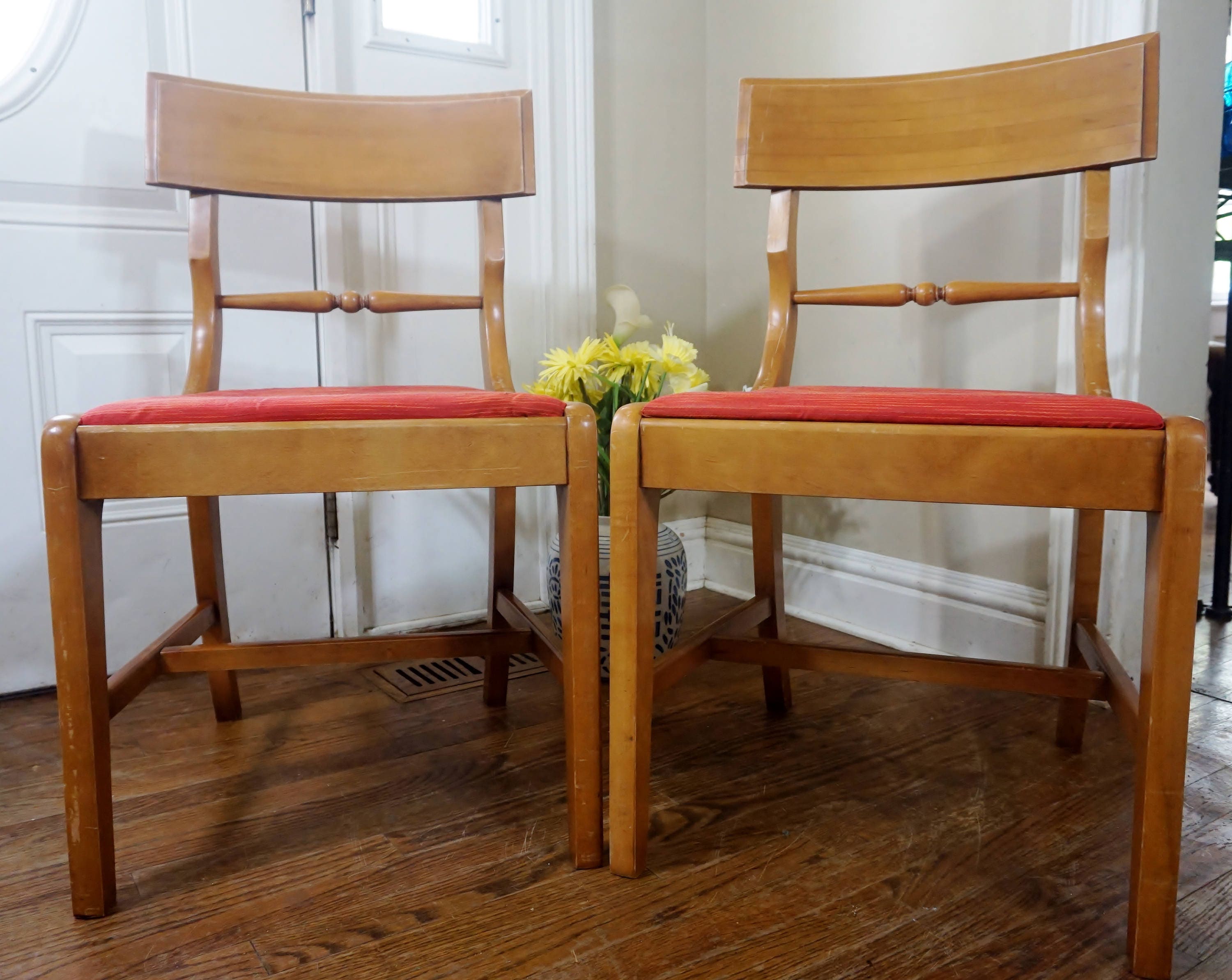 RESERVED For Lauren Mid Century Dining Chairs Blonde