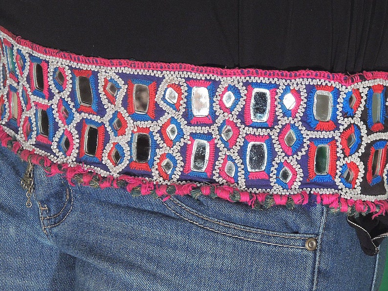 NW15434 Embroidered Belt Gypsy Mirror Work Vintage Tribal Ladies Belly Dance Clothing Accessory