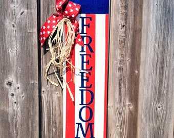 4th of July. American Flag, Memorial, Independence Day, Freedom Hanging Banner for Front Door  or wall