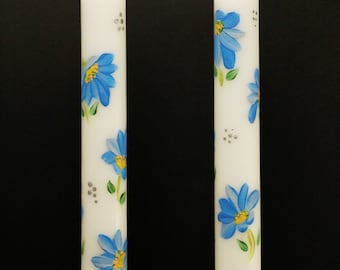 Daisy, Echineachea, Taper candles, Pair, hand painted