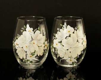 Personalized Wedding Glasses made to match your bouquet