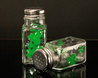 St. Patrick's day, salt and pepper shakers, hand painted