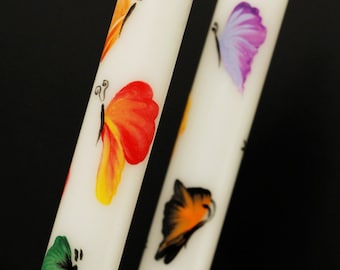 Painted Butterflies Taper Candles, Transitioning