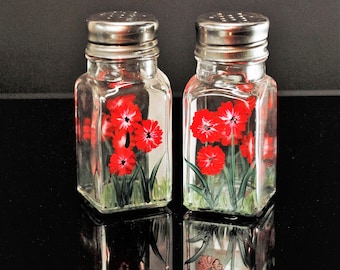 Mixed Flower Salt and Pepper shakers, hand painted