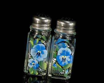 Painted wild flowers, salt and pepper shakers ,