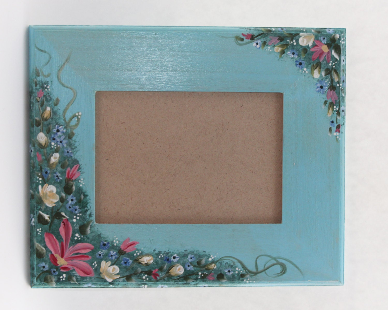 hand painted picture frame flowers 5x7 wall mount Etsy