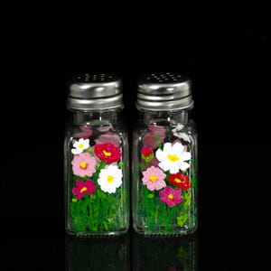 Mixed Flower Salt and Pepper shakers, hand painted