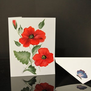 Cartes vierges pleine grandeur peintes à la main Fleurs, Floral,