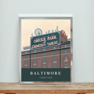 Baltimore Camden Yards Art Print - Matte Vertical Poster, Orioles Stadium Wall Decor, Baseball Fan Gift, Sports Memorabilia, Game Room Decor