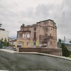Aquarelle originale Maison à l'abandon (Perpignan)