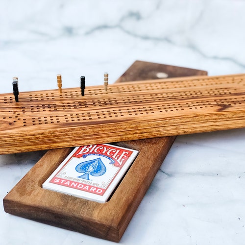 Zebrawood Cribbage Board crib Board Card Game Metal Etsy