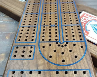 Cribbage board - handmade cribbage board - cribbage board with lines