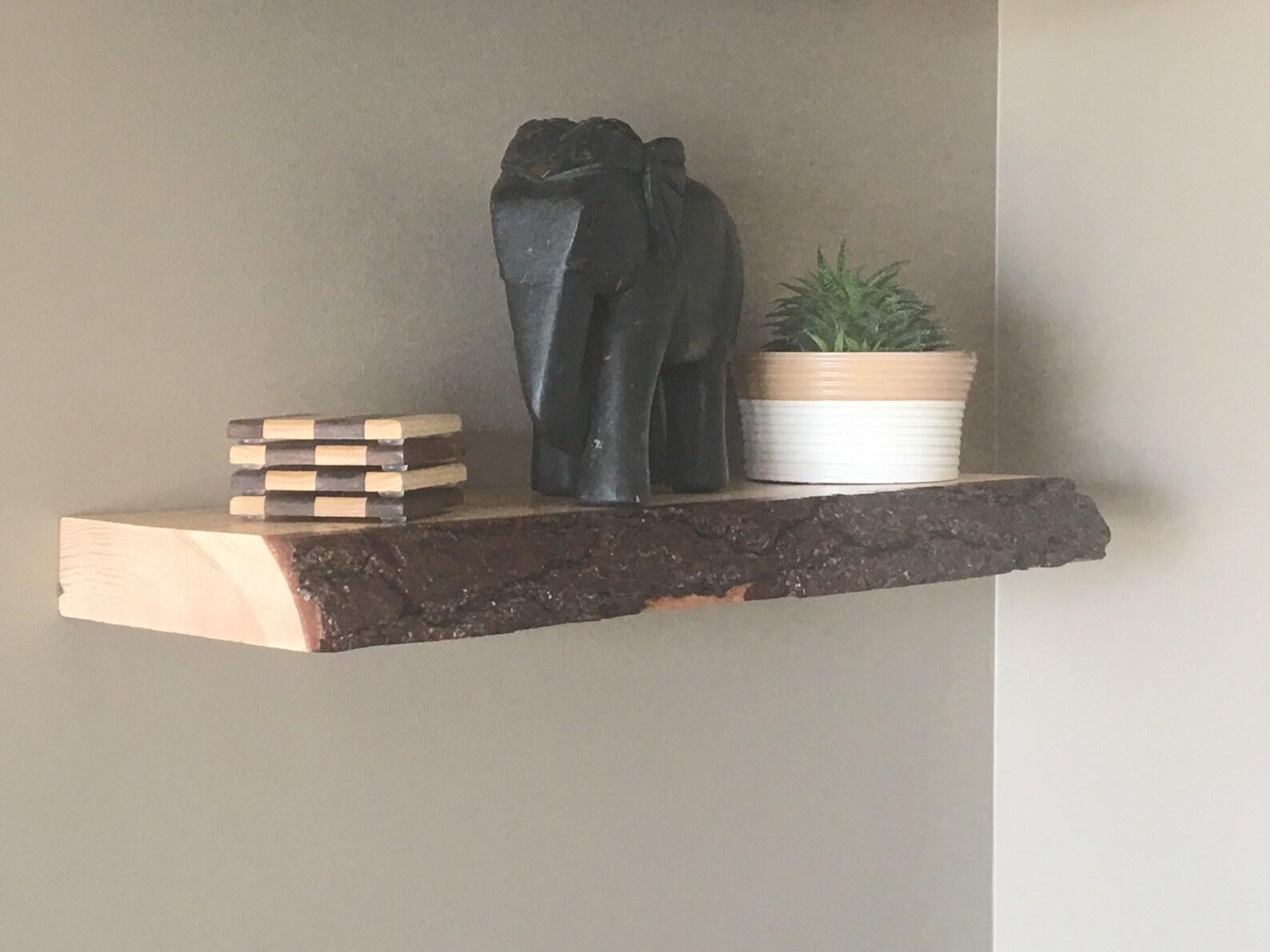 Wood Shelf Natural Live Edge Rustic Shelf Floating Shelf Etsy Canada