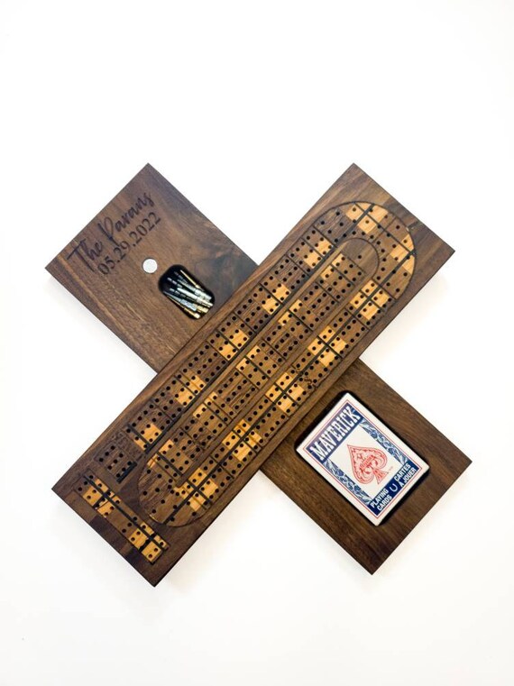 Personalized Cribbage Board skunk Lines card and Peg Storage Etsy