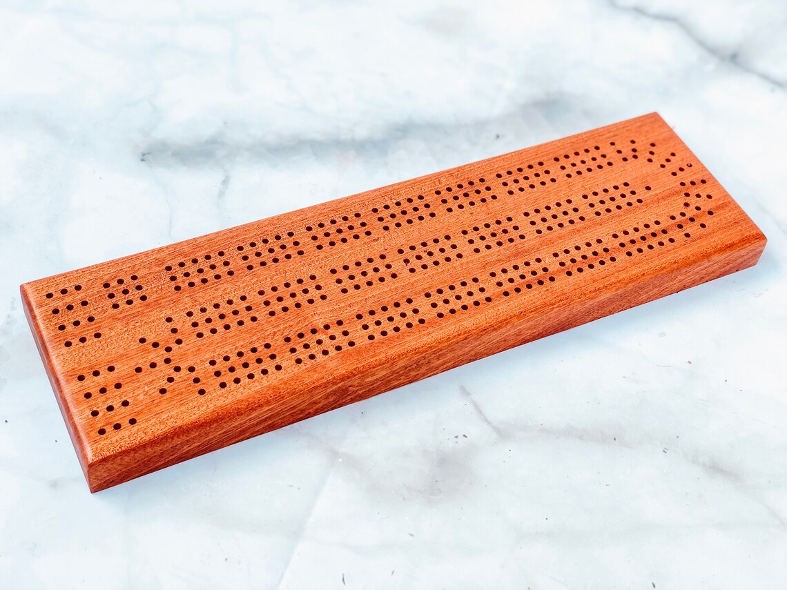 Crib board card game metal pegs available Sapelle cribbage Etsy