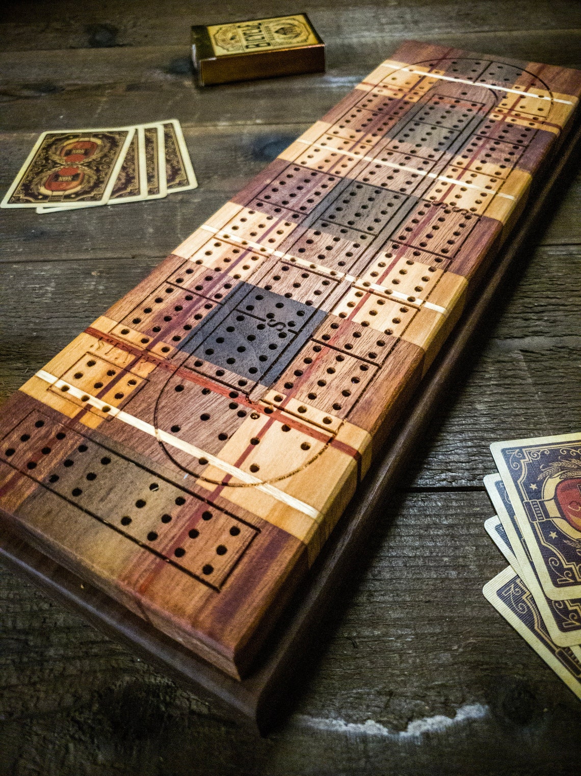 Personalized Cribbage Board skunk Lines card and Peg Storage Etsy