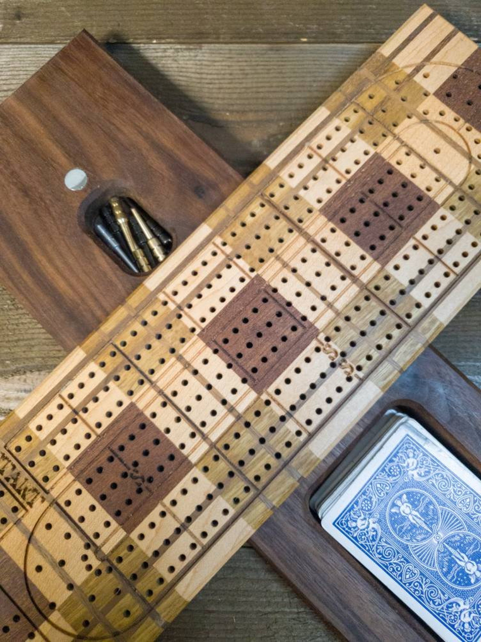 Cribbage Board skunk Lines card and Peg Storage Wedding Etsy