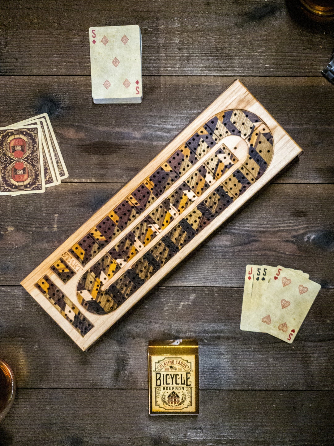 Cribbage Board skunk Lines card and Peg Storage Wedding Etsy