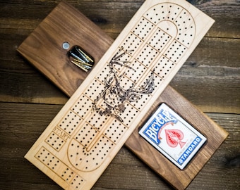 Deer Cribbage Board * Deer Inlay cribbage board * Cribbage board * Crib board * Personalized Cribbage board * Custom Cribbage Board