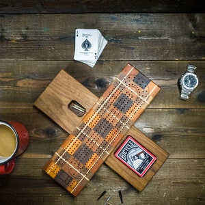 Cribbage Board - Crib Board - Card and Peg Storage - Custom Engraving Available