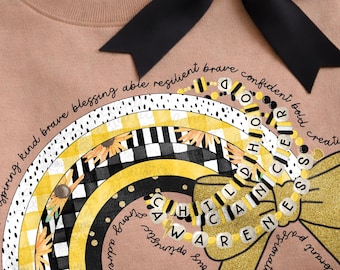 Childhood Cancer Awareness PNG Digital File Sublimation Design PNG Bow Friendship Clipart