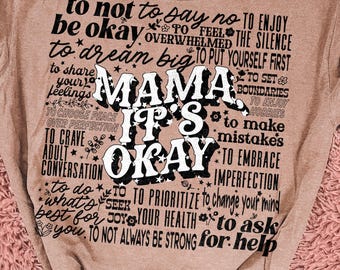 Mama It's Okay PNG File Sublimation Design Clipart (Digital Design)