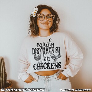 Facilement distrait par la conception de sublimation de poulets | Poulets PNG Transfert par sublimation PNG Clipart